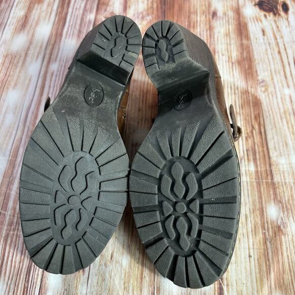 BOC Born Concept Size 9.5 Brown Leather Ankle Block Heel Boots Booties Shoes - Picture 8 of 10